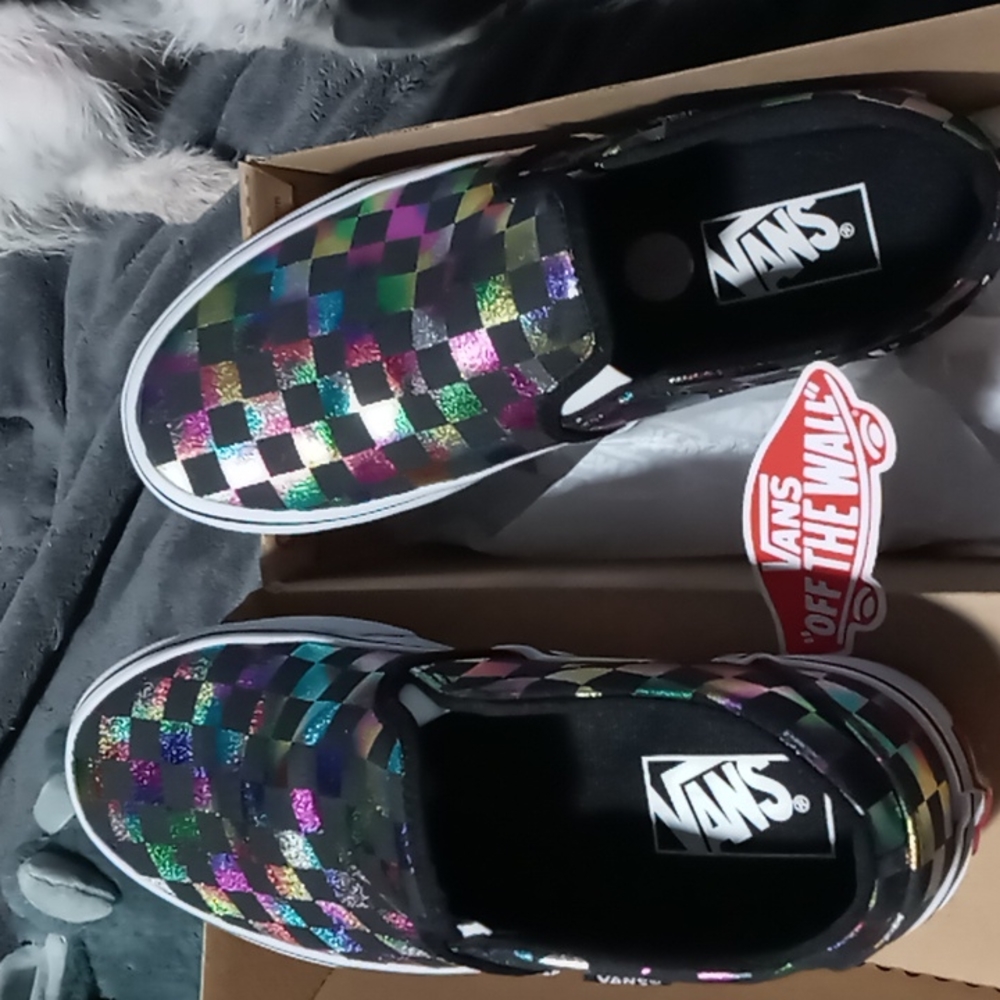 Vans Metallic Rainbow Slip On Size 8